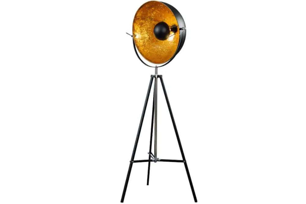 Riess-Ambiente Goldene Möbel|Industrial Loft > Stehlampe BIG STUDIO 170cm schwarz Blattgold-Optik Industrial Design