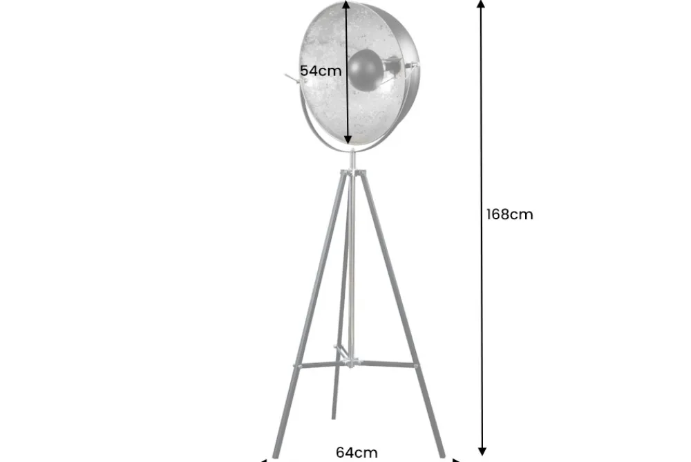 Riess-Ambiente Industrial Loft|Retro Möbel > Stehlampe BIG STUDIO 170cm schwarz Blattsilber-Optik Industrial Design
