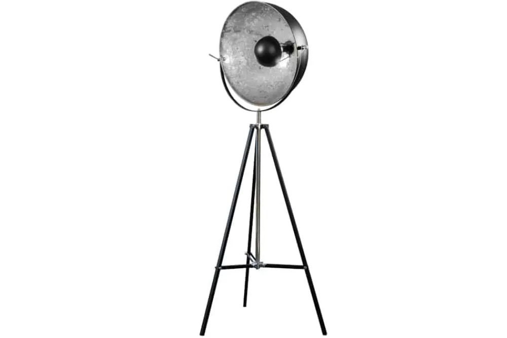 Riess-Ambiente Industrial Loft|Retro Möbel > Stehlampe BIG STUDIO 170cm schwarz Blattsilber-Optik Industrial Design