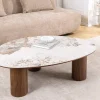 Riess-Ambiente Skandinavisch|Couchtische & Truhen > Stilvoller Couchtisch ORGANIKO 110cm weiß braun Walnuss Pandora Keramik