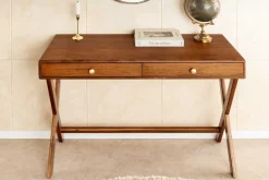 Riess-Ambiente Konsolentische > Stilvoller Konsolentisch SECRETARIO 110cm braun Akazie gold mit Schubladen