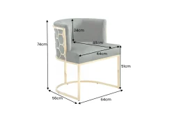 Riess-Ambiente Goldene Möbel|Stühle > Stilvoller Stuhl ELEGANCE grün Samt gold Edelstahl mit Armlehne