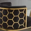 Riess-Ambiente Goldene Möbel|Stühle > Stilvoller Stuhl ELEGANCE schwarz Samt gold Edelstahl mit Armlehne