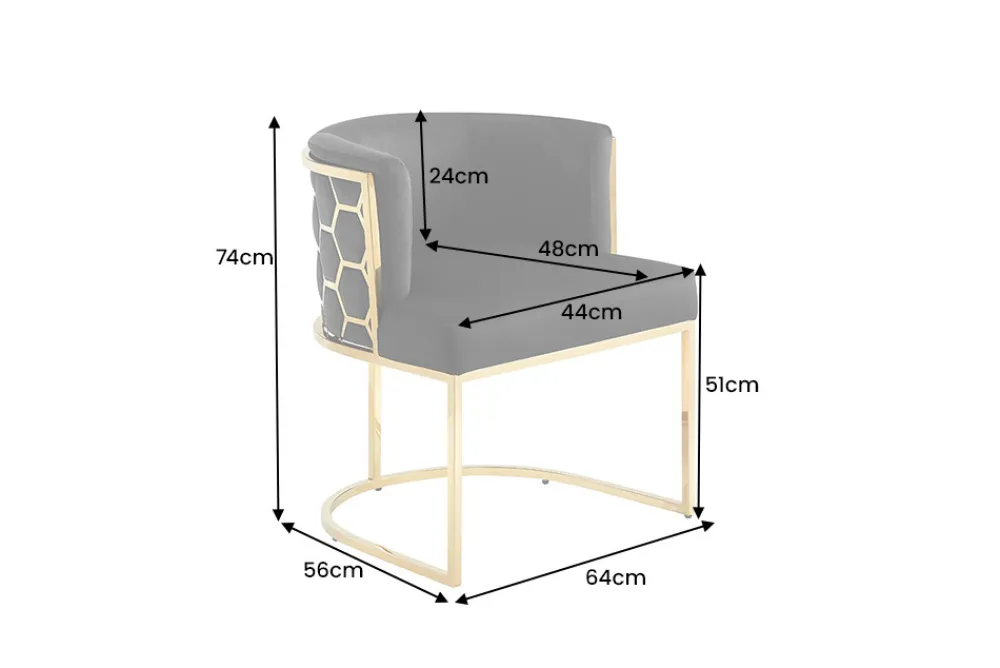 Riess-Ambiente Goldene Möbel|Stühle > Stilvoller Stuhl ELEGANCE schwarz Samt gold Edelstahl mit Armlehne