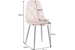 Riess-Ambiente Stühle > Stilvoller Stuhl GLAMM champagner beige Samt mit Rauten-Steppung schwarz Metall