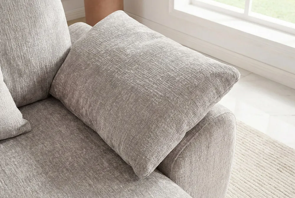 Riess-Ambiente 3-Sitzer Sofa > Stilvolles Big Sofa SOHO 260cm beige Chenille 4-Sitzer Couch mit Wellenunterfederung