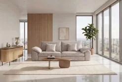 Riess-Ambiente 3-Sitzer Sofa > Stilvolles Big Sofa SOHO 260cm beige Chenille 4-Sitzer Couch mit Wellenunterfederung