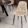 Riess-Ambiente Stühle|Samt Möbel > Stilvolles 2er-Set Stühle GLAMM champagner beige Samt schwarze Metallbeine