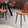 Riess-Ambiente Stühle > Stilvolles 2er-Set Stühle GLAMM rost braun Chenille Cremona schwarze Metallbeine