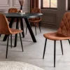 Riess-Ambiente Stühle|Samt Möbel > Stilvolles 2er-Set Stühle GLAMM braun Samt schwarze Metallbeine