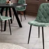 Riess-Ambiente Stühle > Stilvolles 2er-Set Stühle GLAMM grün Chenille Cremona schwarze Metallbeine