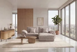 Riess-Ambiente Skandinavisch|3-Sitzer Sofa > Stilvolles Sofa SOHO 225cm beige Chenille 3-Sitzer Couch mit Wellenunterfederung
