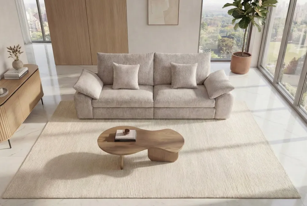 Riess-Ambiente Skandinavisch|3-Sitzer Sofa > Stilvolles Sofa SOHO 225cm beige Chenille 3-Sitzer Couch mit Wellenunterfederung