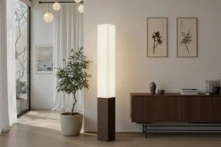 Riess-Ambiente Stehleuchten > Stilvolle Stehlampe PARIS CLASSIC 160cm weißer Stoffschirm dunkelbrauner Fuß