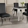 Riess-Ambiente Stühle > Stuhl MODERN BAROCK DELUXE schwarz Samt mit silbernen Edelstahlbeinen