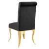 Riess-Ambiente Stühle > Stuhl MODERN BAROCK DELUXE schwarz Samt mit goldenen Edelstahlbeinen