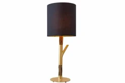 Riess-Ambiente Tischlampen > Tischlampe JEWELRY 75cm schwarz gold natur Eisenholz Massivholz