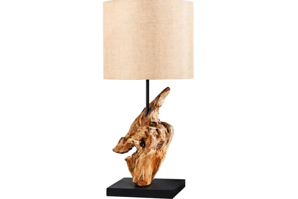 Riess-Ambiente Mehr...|Mehr... > Treibholz Tischlampe HYPNOTIC 60cm natur Leinen-Schirm