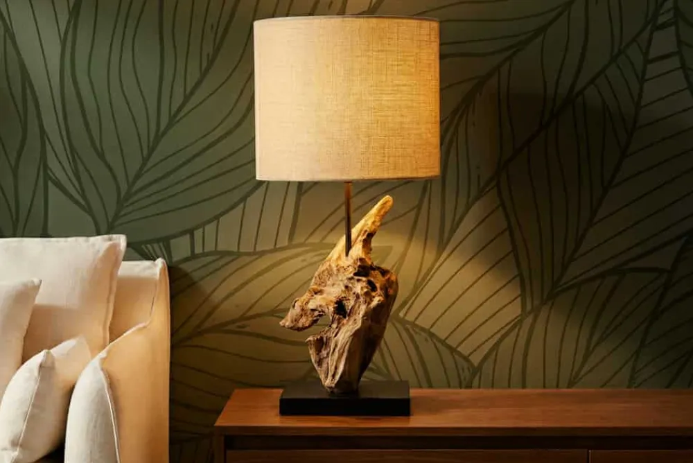 Riess-Ambiente Mehr...|Mehr... > Treibholz Tischlampe HYPNOTIC 60cm natur Leinen-Schirm
