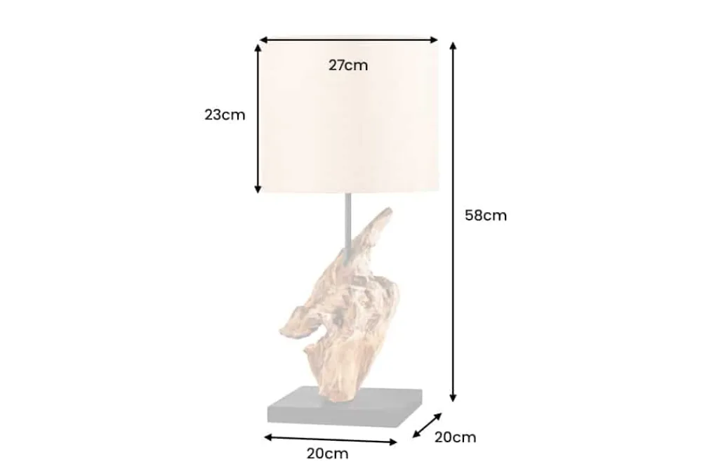 Riess-Ambiente Mehr...|Mehr... > Treibholz Tischlampe HYPNOTIC 60cm natur Leinen-Schirm