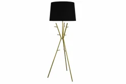 Riess-Ambiente Goldene Möbel|Stehleuchten > Vielseitige Stehlampe WARDROBE 175cm gold schwarz Garderobe mit Stoffschirm Metall