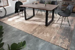 Riess-Ambiente Teppiche > Vintage Baumwoll-Teppich MODERN ART 350x240cm grau beige verwaschen Used Look