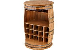 Riess-Ambiente Industrial Loft|Weinregale > Vintage Weinregal BODEGA 90cm natur Mangoholz Barschrank Fass für 15 Flaschen
