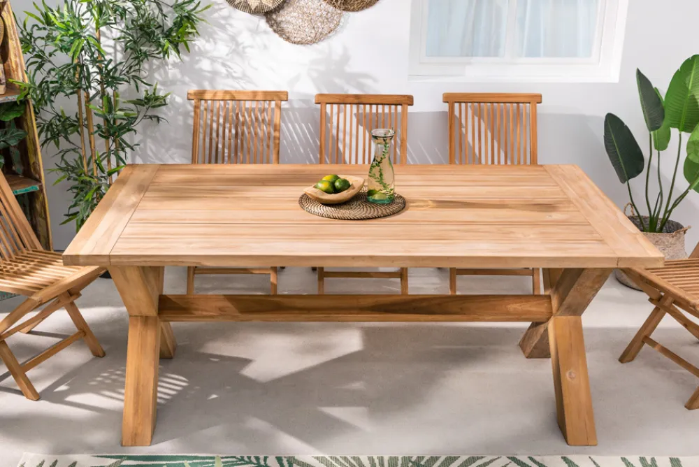 Riess-Ambiente Mehr...|Massivholz Gartenmöbel > Wetterfester Gartentisch EMPIRE TEAK 180cm Teak Massivholz Outdoor Esstisch