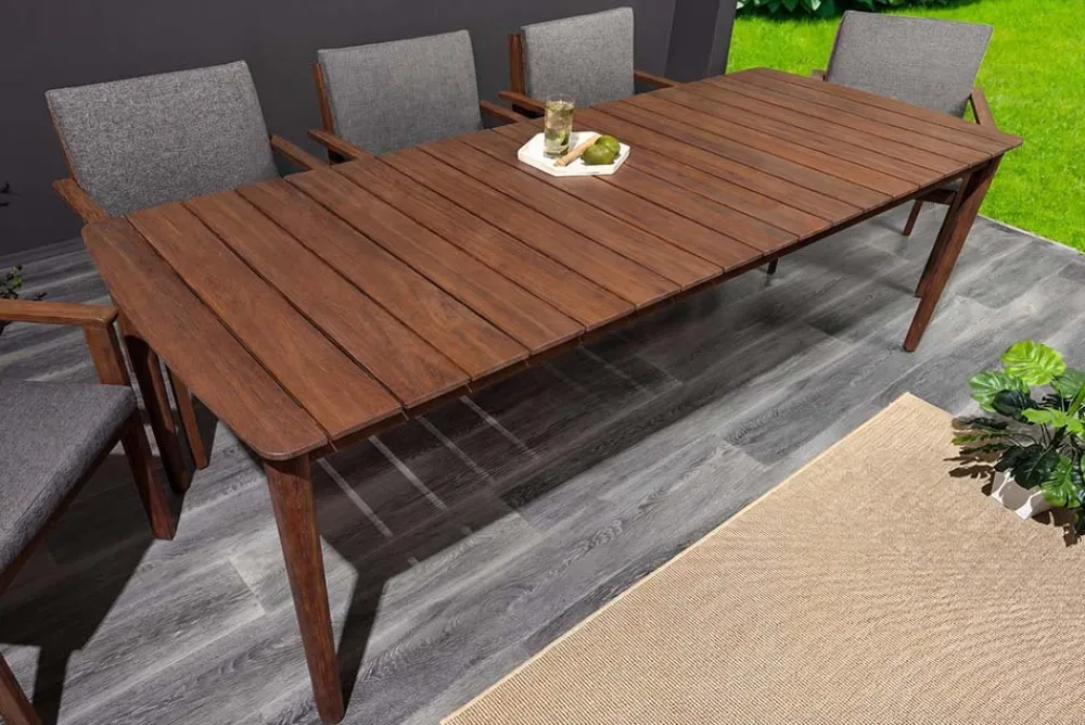 Riess-Ambiente Mehr...|Massivholz Gartenmöbel > Wetterfester Gartentisch KOPENHAGEN 220cm braun Akazie honey finish Massivholz Outdoor