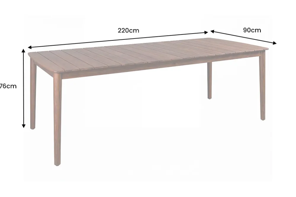 Riess-Ambiente Mehr...|Massivholz Gartenmöbel > Wetterfester Gartentisch KOPENHAGEN 220cm braun Akazie honey finish Massivholz Outdoor