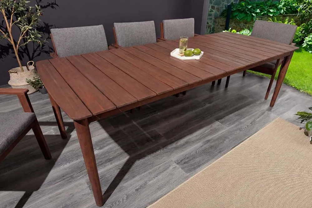 Riess-Ambiente Mehr...|Massivholz Gartenmöbel > Wetterfester Gartentisch KOPENHAGEN 220cm braun Akazie honey finish Massivholz Outdoor