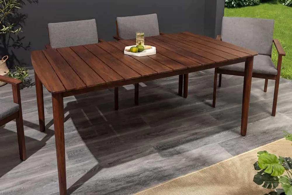 Riess-Ambiente Mehr...|Massivholz Gartenmöbel > Wetterfester Gartentisch KOPENHAGEN 160cm braun Akazie honey finish Massivholz Outdoor