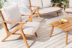 Riess-Ambiente Mehr...|Sitzgruppen > Wetterfestes Gartenlounge-Set COMFORT LINE natur beige Akazie 4-teilig inkl. Tisch