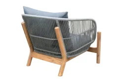 Riess-Ambiente Sitzgruppen > Wetterfestes Gartenlounge Set ROPE grau natur Akazienholz Aluminium inkl. Tisch Sitzpolster