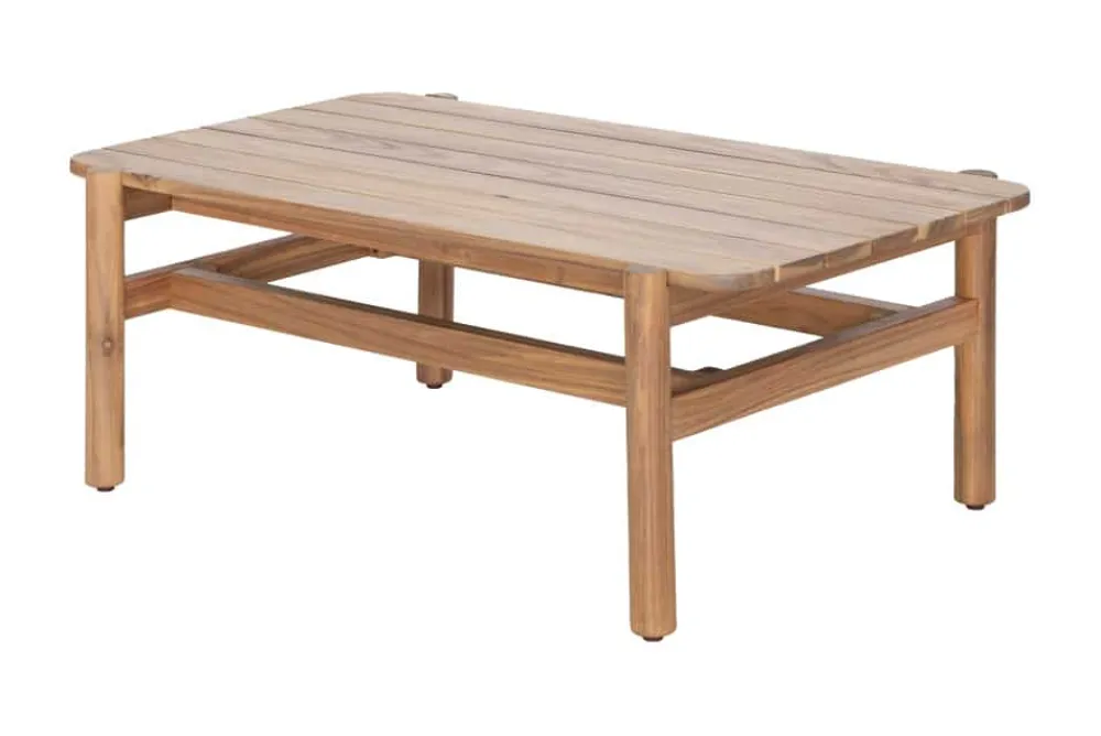 Riess-Ambiente Sitzgruppen > Wetterfestes Gartenlounge Set ROPE natur beige Akazienholz Aluminium inkl. Tisch Sitzpolster