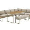 Riess-Ambiente Skandinavisch|Sitzgruppen > Wetterfestes Gartenmöbel Set IBIZA GRAND 280cm greige Aluminium inkl. Sitzpolster