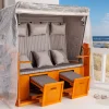 Riess-Ambiente Schutzhauben > Wetterfeste XXL Strandkorbhülle OSTSEE transparent mit Reißverschluss für 3-Sitzer