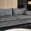 Riess-Ambiente Samt Möbel|Retro Möbel > XXL Sofa mit Schlaffunktion APARTMENT grau Samt inkl. Bettkasten und Kissen