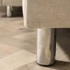 Riess-Ambiente Skandinavisch|Xxl Sofa > XXL Wohnlandschaft KENT 305cm champagner beige Vogue Velours Samt Federkern mit Hocker