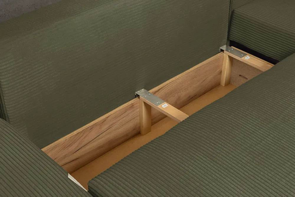 Riess-Ambiente Xxl Sofa > XXL Wohnlandschaft LODGE 315cm grün Cord Sofa mit Schlaffunktion und Stauraum